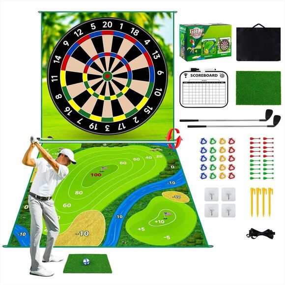 70"x70" Double Sided Golf Chipping Game‎ Golf Hitting Mat | Golf Practice Mat - Picture 1 of 6